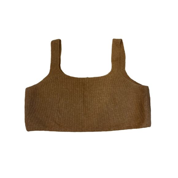 Everlane Cozy Caramel Brown Tan Crop Tank Top XS - Picture 3 of 4
